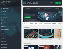 BetVictor homepage and main lobby view on desktop