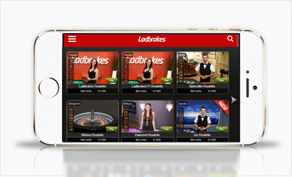 Ladbrokes on a mobile phone with an app