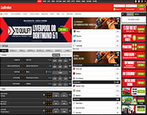 Picture of the Ladbrokes Main Page with all the betting options