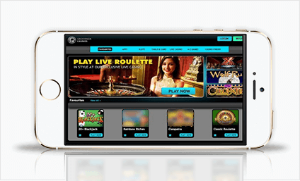 Mobile app view of Grosvernor casino