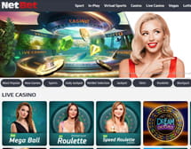 Homepage and main lobby of NetBet online casino