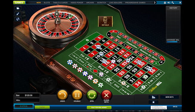 NewAR Roulette table view during game progression at William Hill