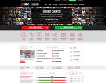 Xm homepage and main lobby view on desktop