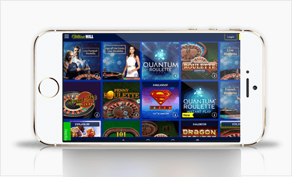 William Hill gambling app on a mobile device