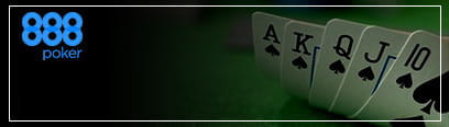 Playing cards Ace through Ten 888 Poker no-deposit bonus promotional image