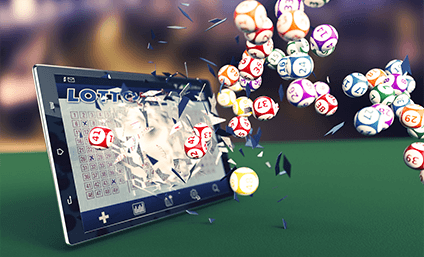 Image of bingo balls coming out of a computer