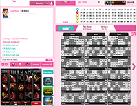 Grid of a 90-ball bingo game