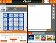 Grid of a 75-ball bingo game