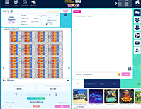 Grid of an 80-ball bingo game