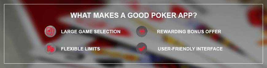 Criteria for good mobile poker apps